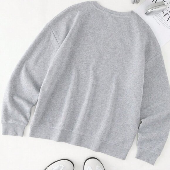 Spirit Lead Me Graphic Casual Round Neck Sweatshirt - Gray - Picture 5 of 5
